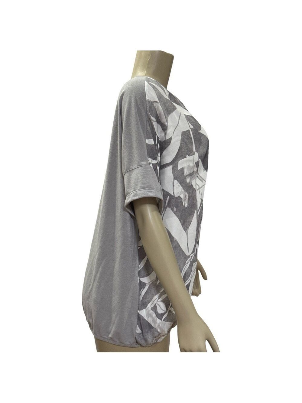Rabe Botanical Print Metallic T-Shirt, Grey and white - Picture 2 of 9